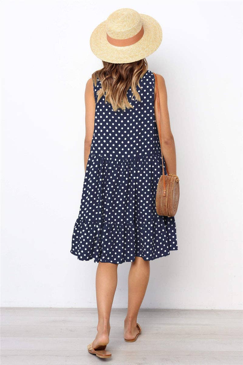 Sharon Tatem Fashion LLC - Wholesale Dress - Women's - Dress Sexy Boho Beach Sundress Women Floral Printed Polka Dot55