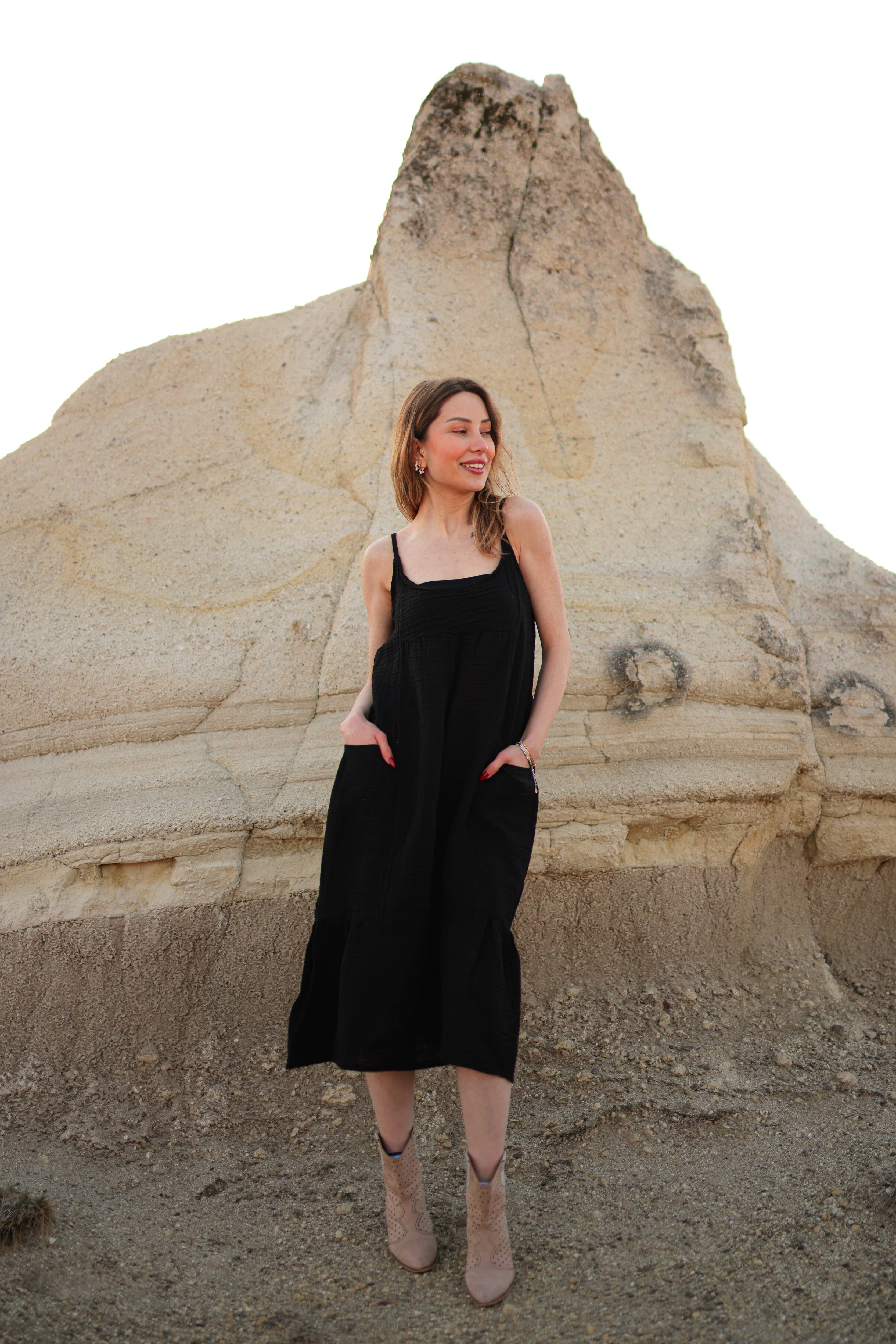 Moa - Wholesale Dress - Women's - Double Gauze White Strap Midi Dress9