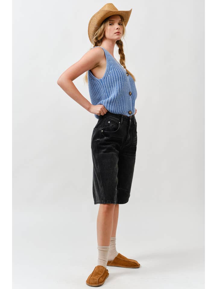 Aaron & Amber - Vendita all'ingrosso Maglione smanicato - Donna - GILET MAGLIA LAVATO VINTAGE MAS321813