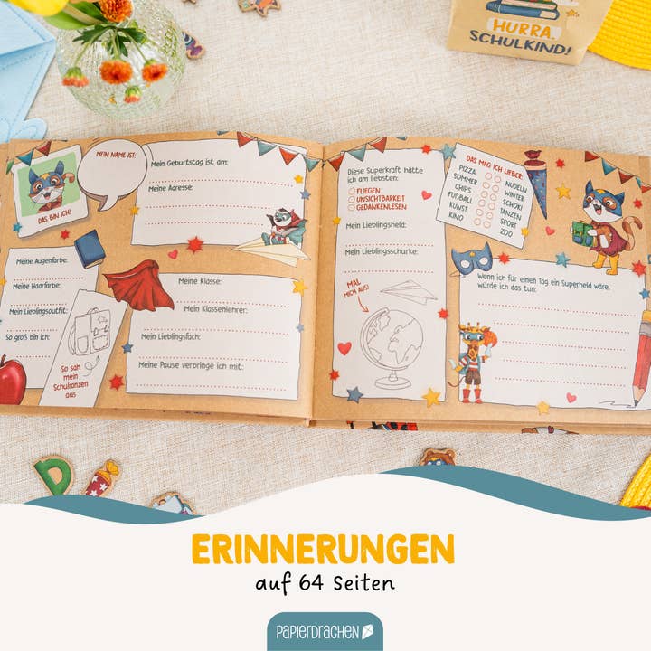 Papierdrachen - Wholesale Display Book - School Superhero Animal Friendship Book - Set 072