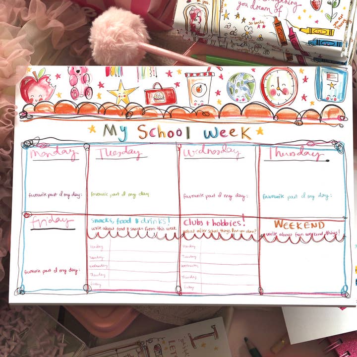 Made by Leah – wholesale Planner – The ‘My School’ Week Desk Pad5