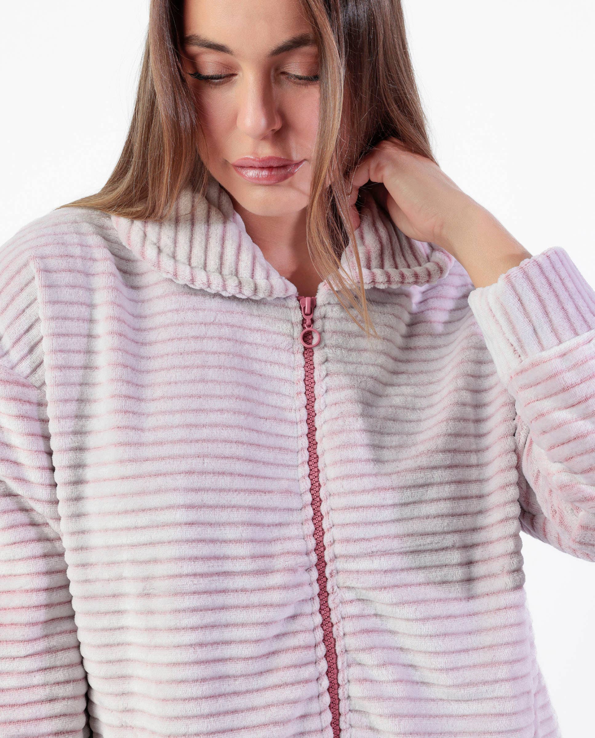 ADMAS – wholesale Morgonrock - Dam – Magic Time morgonrock med dragkedja för kvinnor7