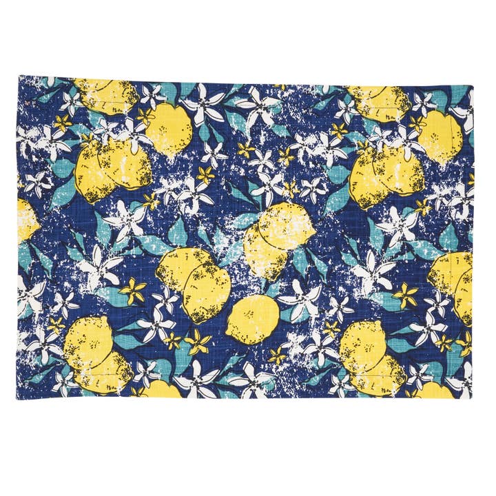 Navy Blue Lemon Placemat for wholesale on Faire