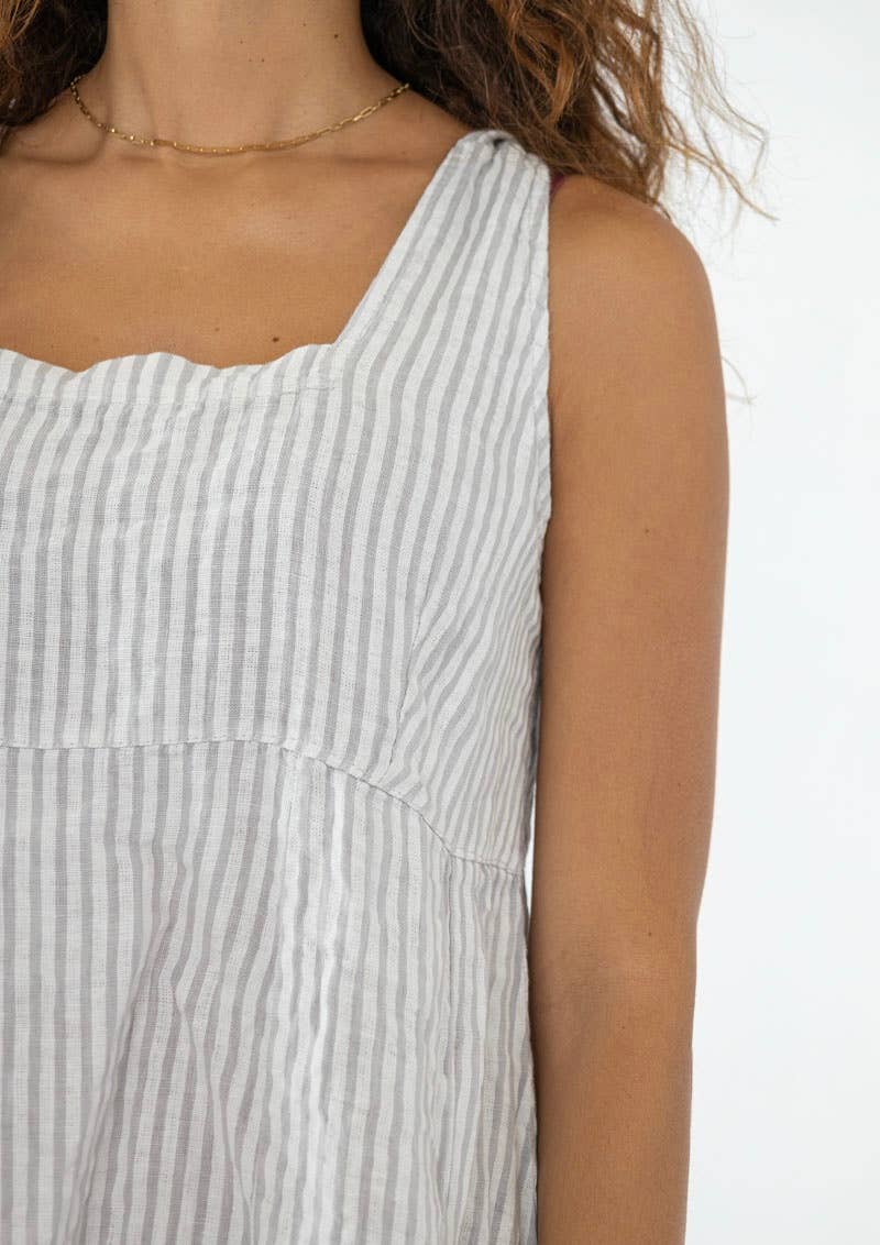 LINEN & COTTON HOUSE - Wholesale Dress - Women's - ROBE EN LIN 322 8119 RAYÉE PRINTEMPS ÉTÉ VÊTEMENTS27