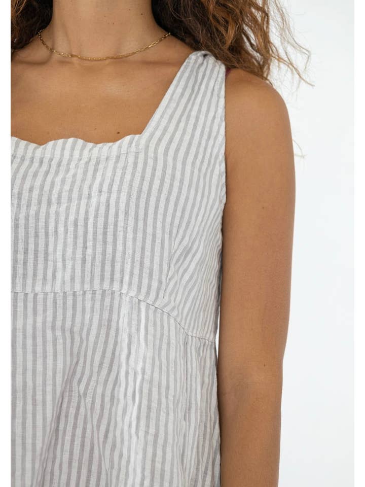 LINEN & COTTON HOUSE - Wholesale Dress - Women's - ROBE EN LIN 322 8119 RAYÉE PRINTEMPS ÉTÉ VÊTEMENTS27