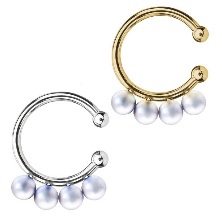 Awaken - Wholesale Cuff/wrap earrings - Cuff earring cuff with pearls without piercings - PJ-0831