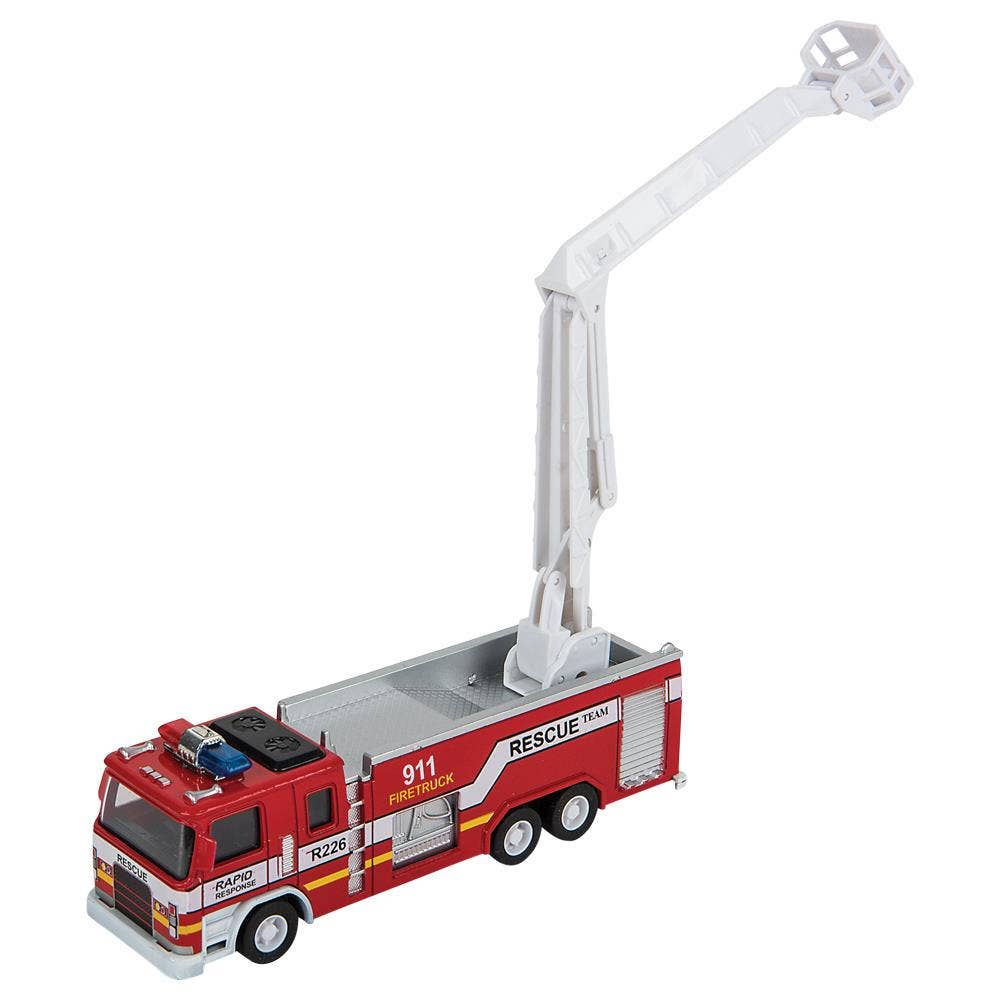 The Toy Network - Wholesale Toy Car/Truck - Kids - 7" Diecast Pull Back Lgt/Sound Fire Engine 1:32 Scale2