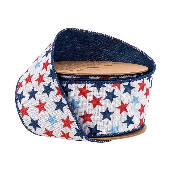 2 1/2" Wired Ribbon | All over stars | 10 Yard Roll
for wholesale by LA Ribbons Wholesale