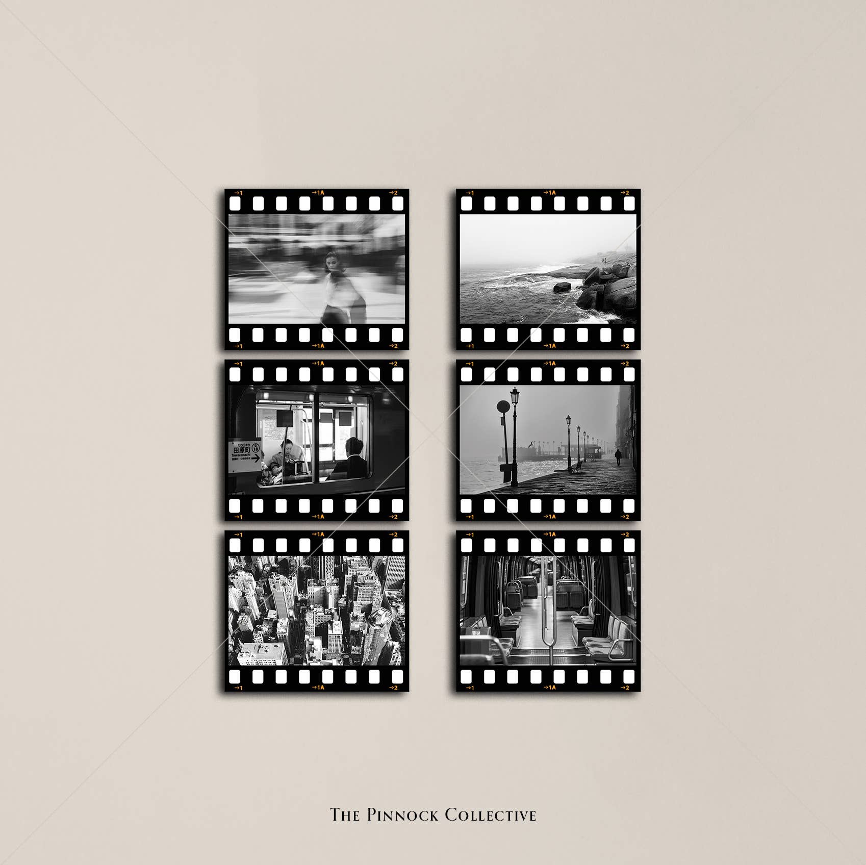 The Pinnock Collective (Duty Paid) – wholesale Sticker – Black and White Film Frame Aesthetic Sticker sheet3