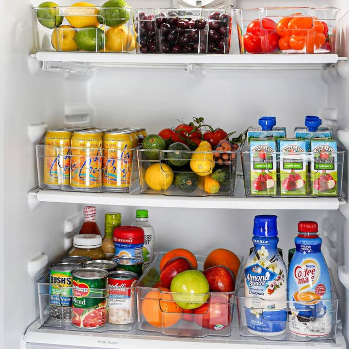 Zulay Kitchen - Vendita all'ingrosso Contenitori/Organizer da cucina - Set da 4 contenitori trasparenti grandi per frigorifero - Organizer5