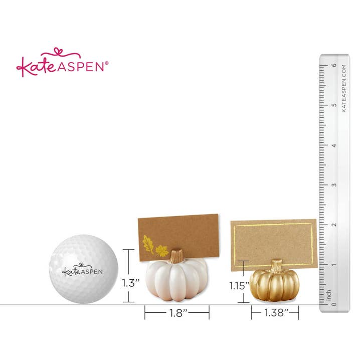 Kate Aspen - Wholesale Place Card / Place Holder - White Pumpkin Place Card Holder (Set of 6)5
