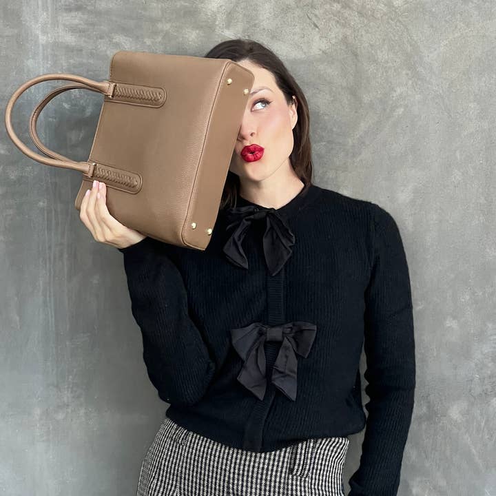 Wholesale NOREEN SATCHEL BAG WITH WHIPSTITCH DETAIL for your Wholesale NOREEN SATCHEL BAG WITH WHIPSTITCH DETAIL for your