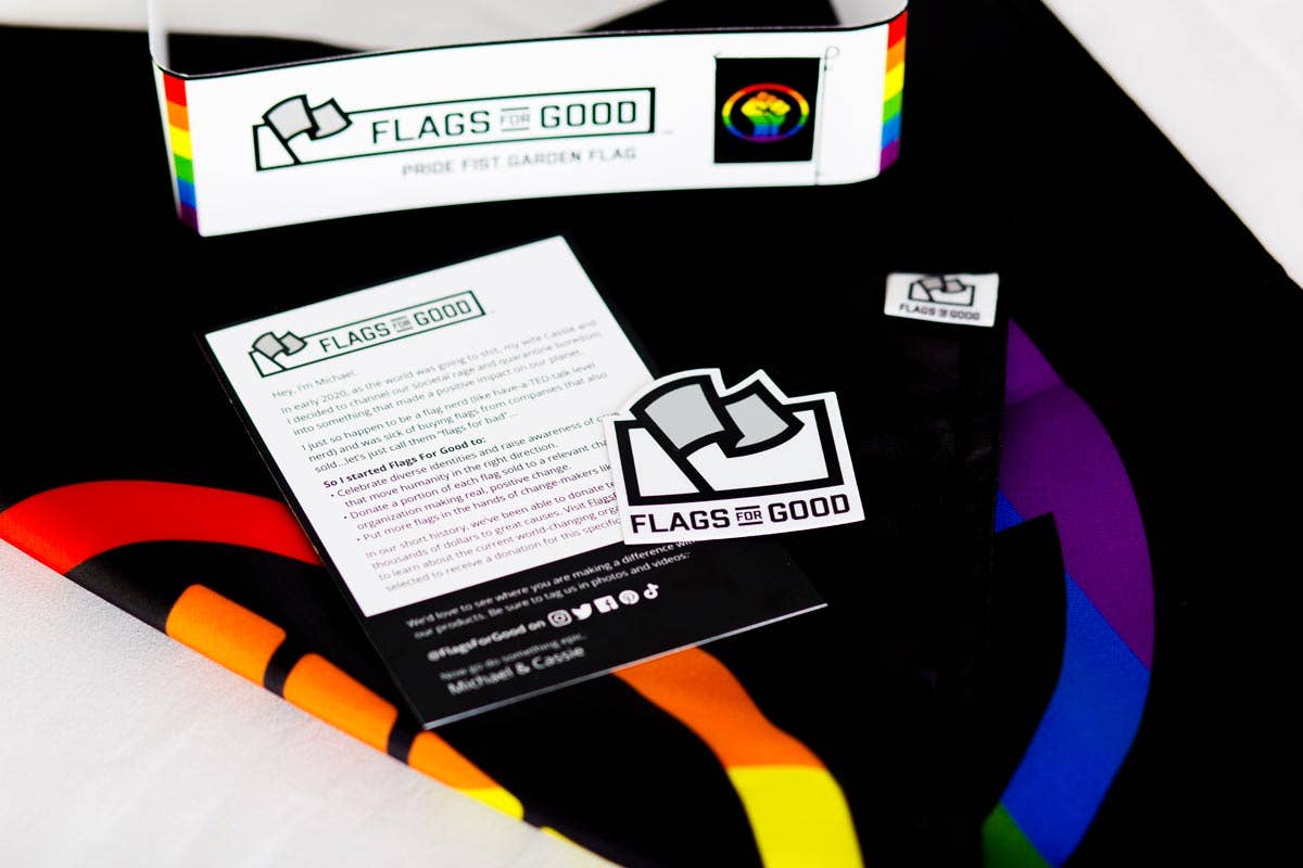 Flags For Good - Wholesale Flag - Black Lives Matter Pride Fist Garden Flag3