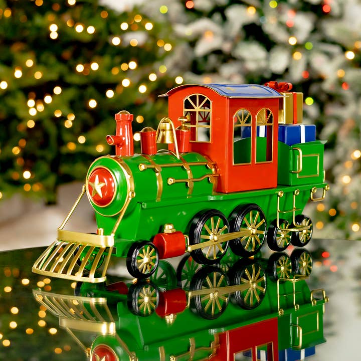 17" Long Iron Tabletop Train- Christmas or Bronze- 2 Options for wholesale by Zaer Ltd. International