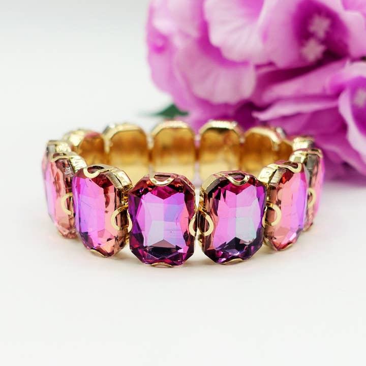 Daemon srls - Wholesale Bangle Bracelet - MARGOT - Bracciale Elasticizzato con pietre sfaccettate - LUCE COLLECTION20