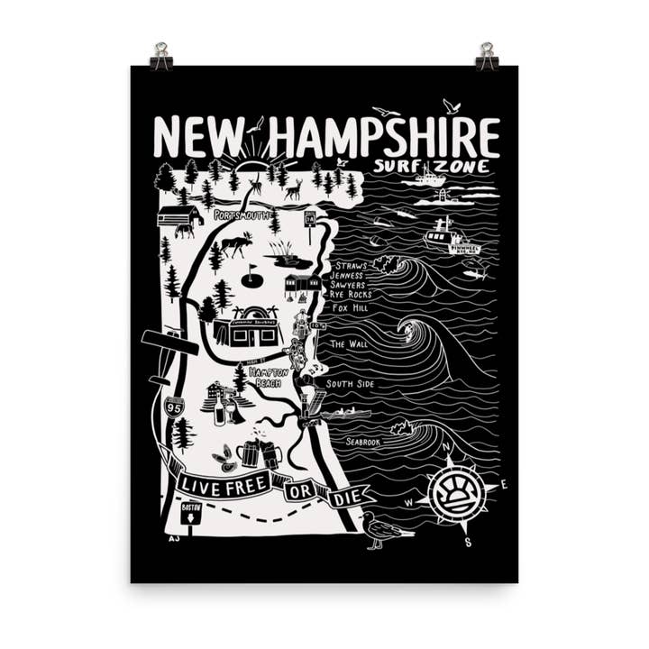 Distant Local - Wholesale Poster - NEW HAMPSHIRE Map Poster