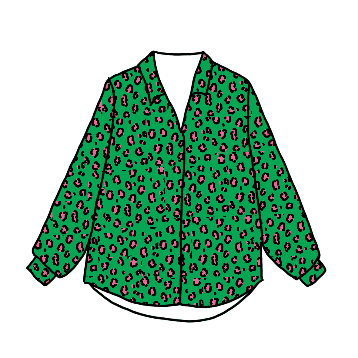 LeJu – wholesale Buttoned-down shirt – Women's – Leopard Green Shirt4