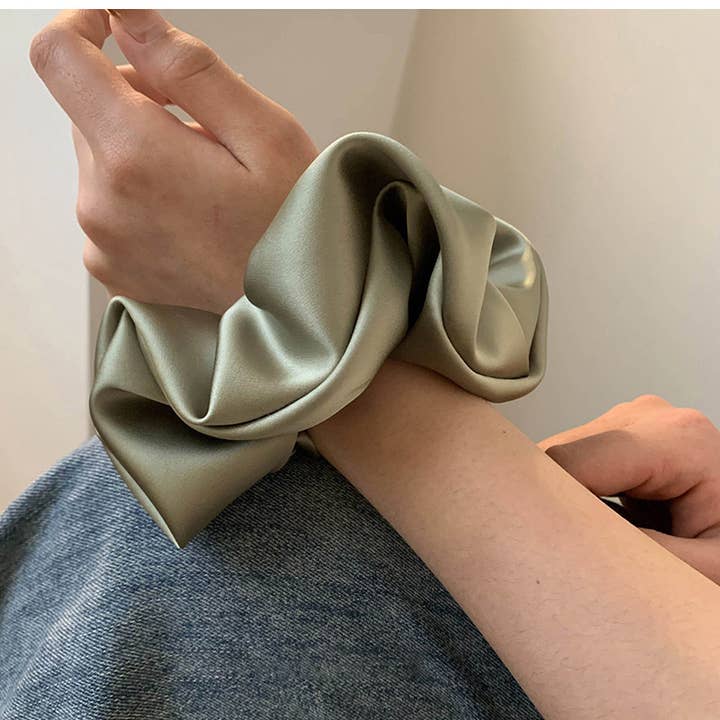 LadyJuneAccessories - Wholesale Scrunchie - Women's - Oversized Satin Scrunchie - Soft Silk Hair Tie for Women
