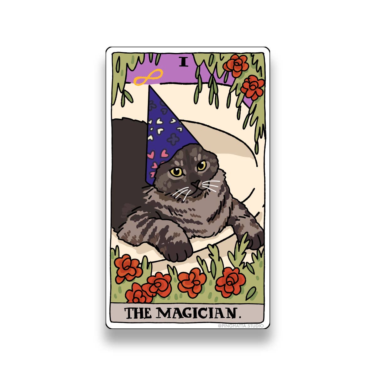 Chonky Goods by Ping Hatta. Studio - Vente Autocollant - Autocollants découpés Tarot Cat Meme (Grands Arcanes)25