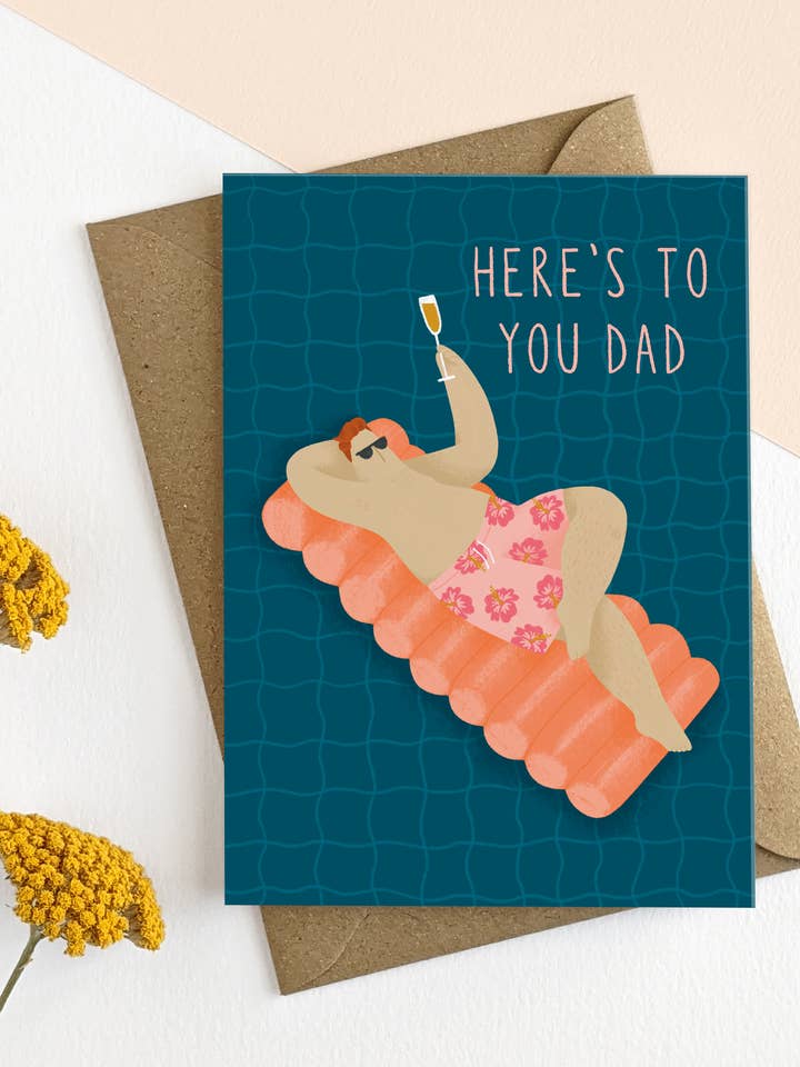 Illustrated Father's Day Card for wholesale by Elsa Rose Frere