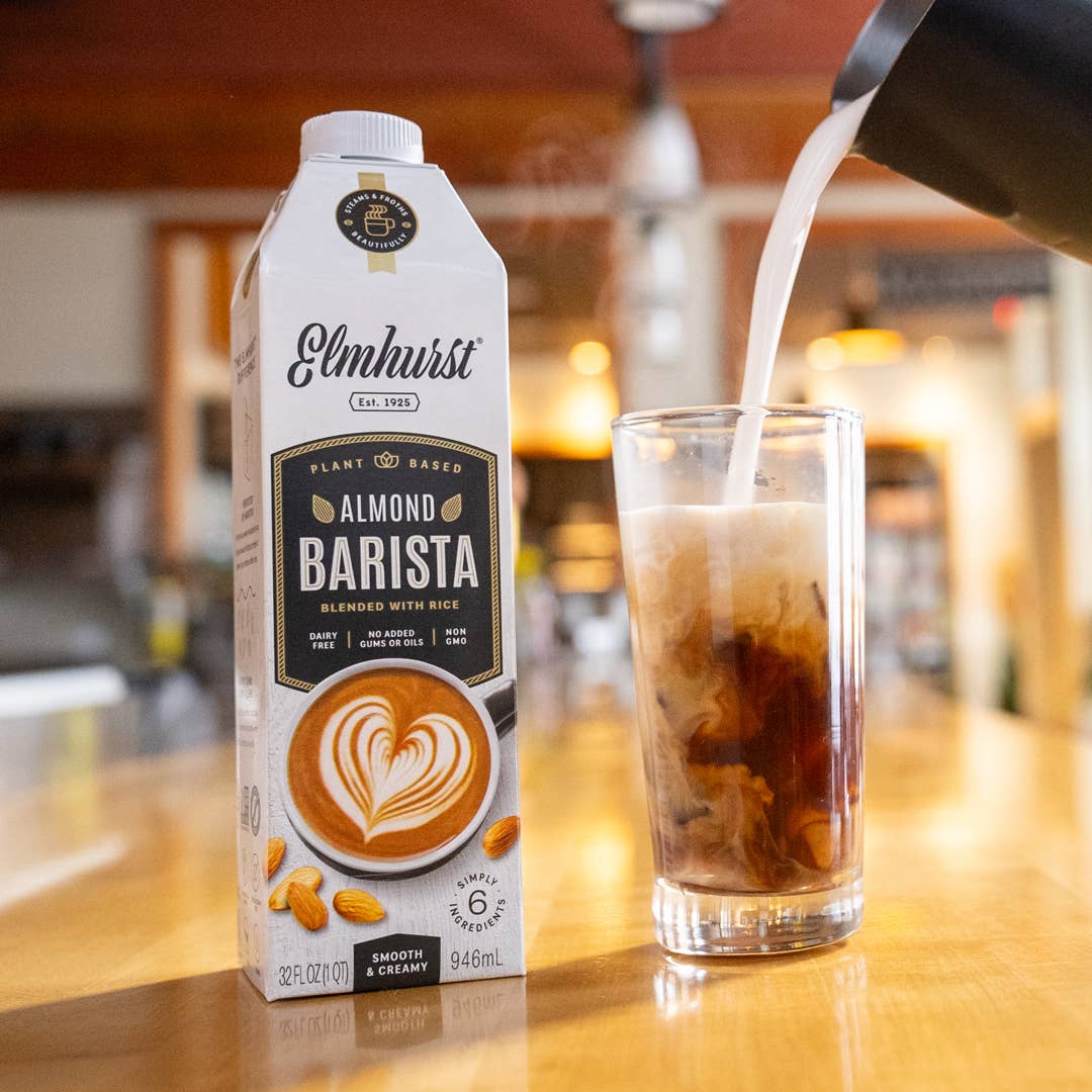 Elmhurst 1925 - Wholesale Non-Dairy Milk - Barista Edition Almond Milk, 32oz [6-Pack]5