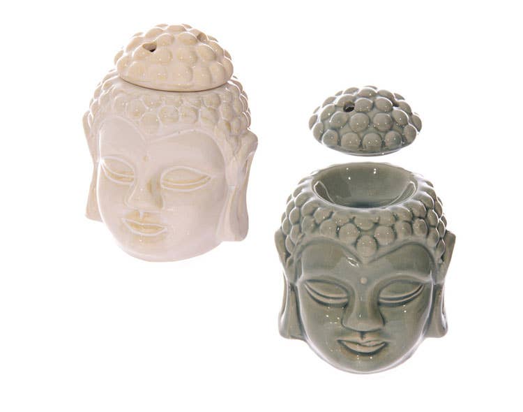 Crystal Magick Wholesale Ltd - Vendita all'ingrosso Scaldaolio - Bruciatore a olio glassato Thai Buddha