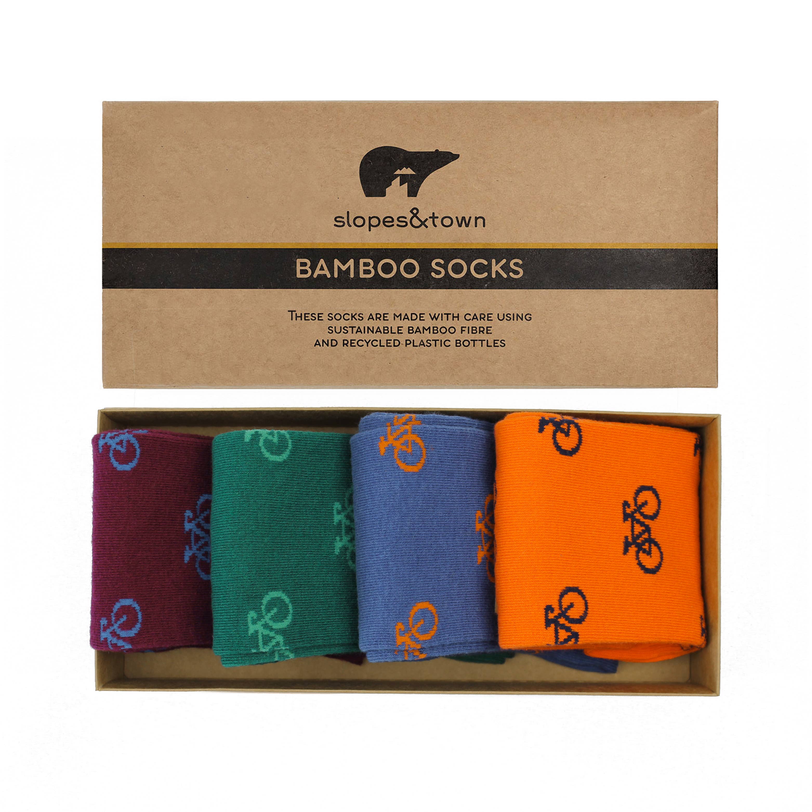 Slopes&Town - Wholesale Socks - Unisex - Gift Box Bicycles Multicolour