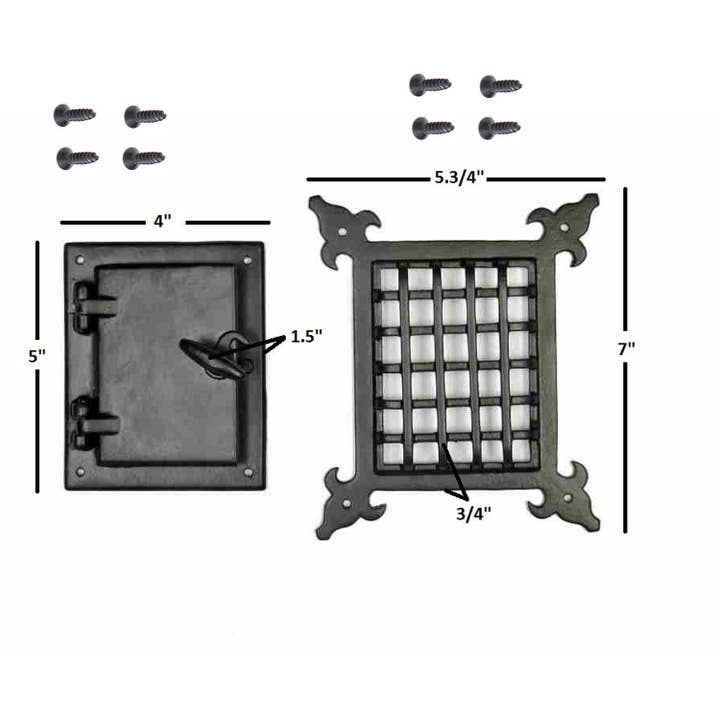 Griglia in ghisa e girlle con porta di visualizzazione per la vendita all'ingrosso da parte di Perilla Home