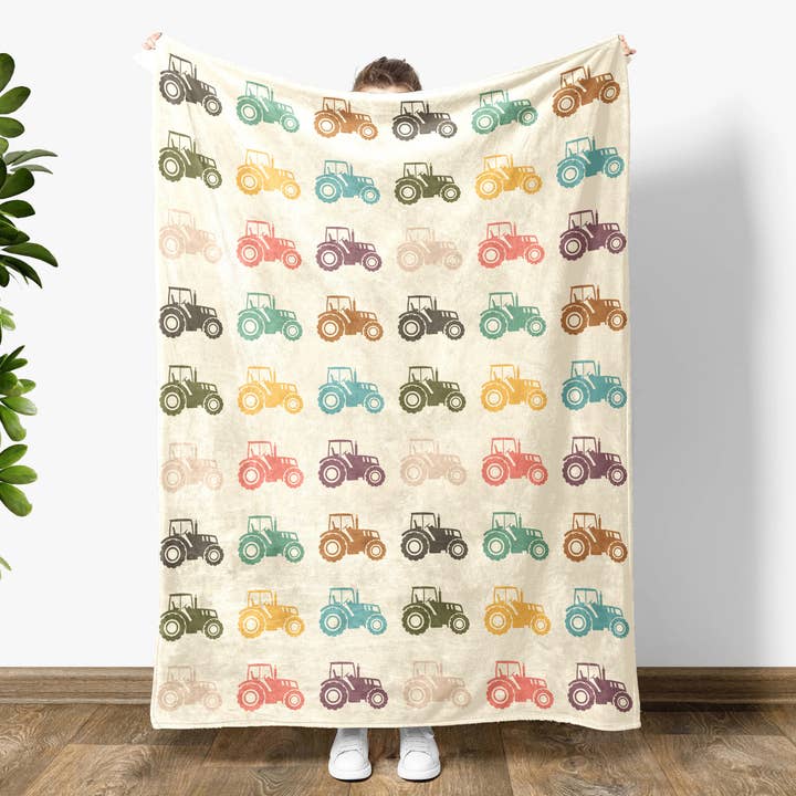 Couverture de tracteur vintage Cozy Farming Life Lover Farmer Throw pour la vente par Vivtrek