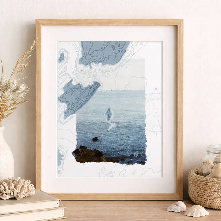 Abby Clark Creative - Wholesale Art Print - Ram Island Maine - Film Photography Nautical Map Print 8x10