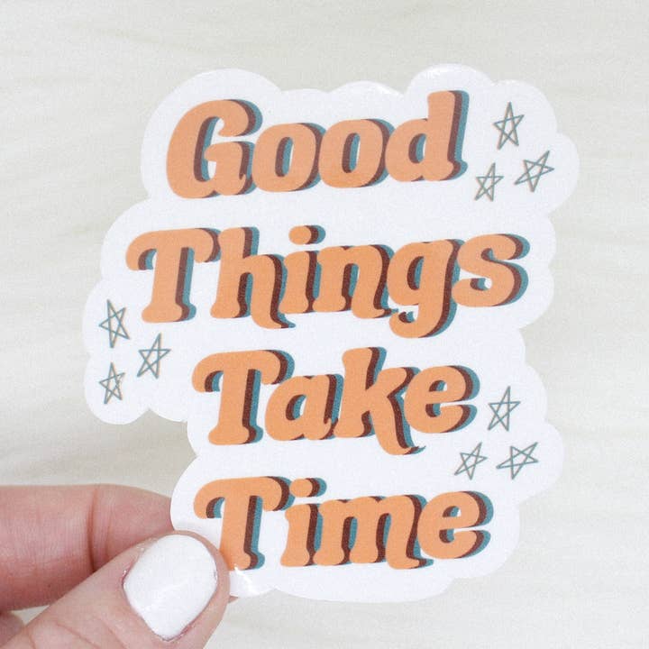 Autocollant Good Things Prendre du pour la vente par Shop Katherine Marie