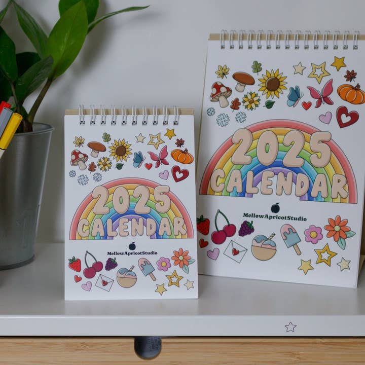 2026 Colourful Desk Calendar with Journal Prompts for wholesale by MellowApricotStudio