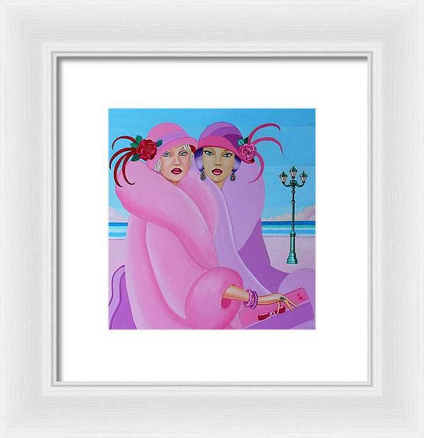 Sharon Tatem Fashion LLC - Wholesale Art Print - Palm Beach Pink Ladies - Framed Print2