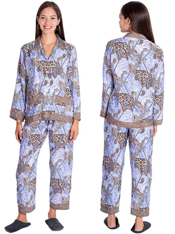 2-teiliger Seidenpyjama für den Großhandel von Kimago Look