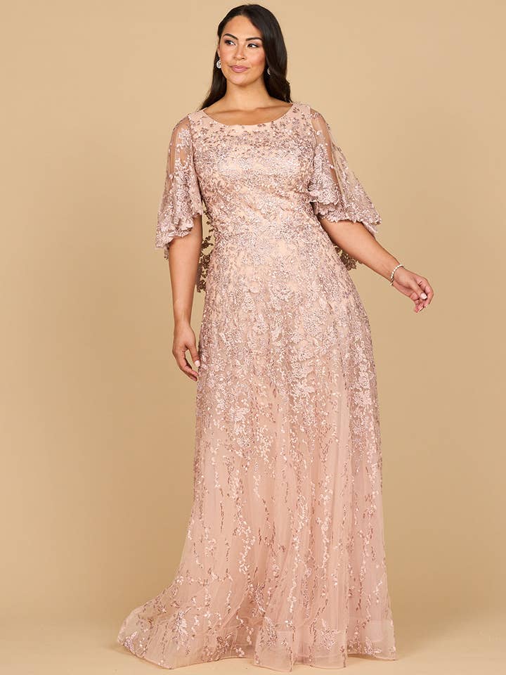 Lara 28881 - Cape-Ärmel-Mutterkleid für den Großhandel von Lara New York