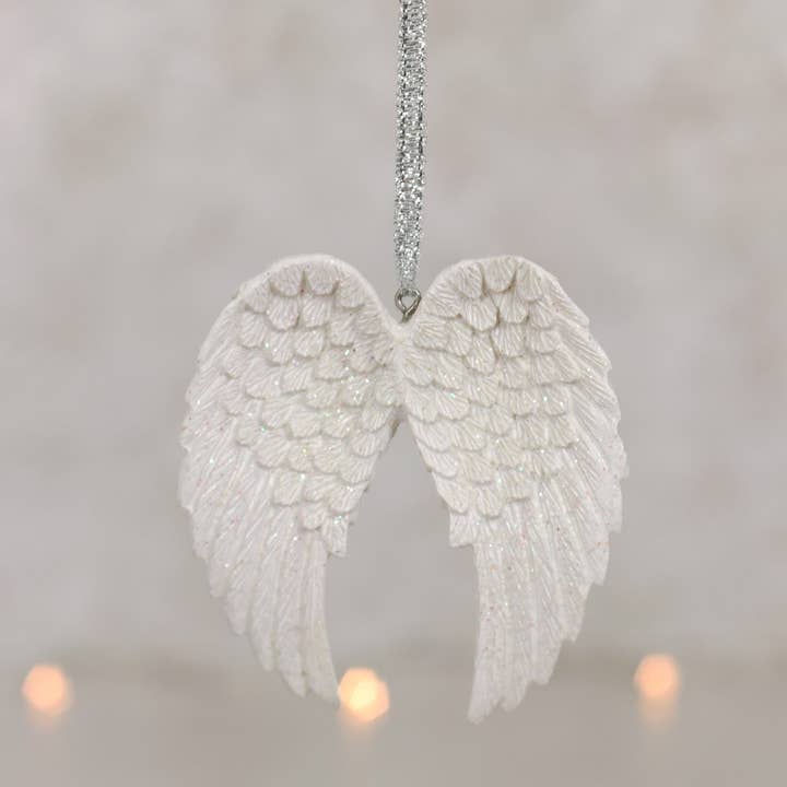Something Different Wholesale - Wholesale Ornament - Double Glitter Angel Wing Hanging Decoration