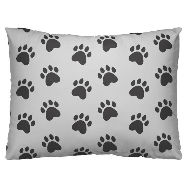 Dog Paw Design Soft Foam Pet Beds for Small, Medium, and Large Dogs and Cats - Plush Cozy Dog Pillow, Dog Crate Bed, Faux Fur Velvet Sofa Dog Bed, and More for wholesale by Caliberry Home Goods