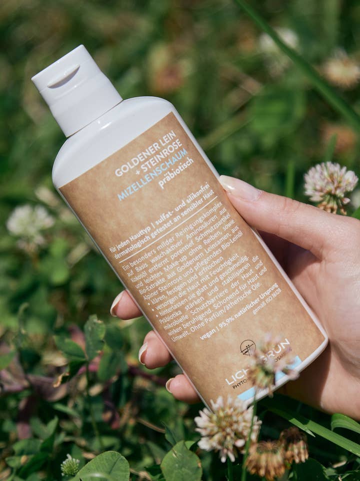 Micellar foam 150ml golden linen+stone rose prebiotic for wholesale by LICHTGRÜN