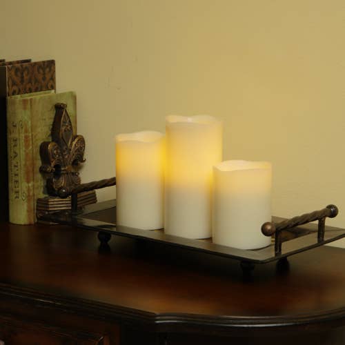 Flipo Group, Ltd. - Wholesale Flameless Candle - Ivory Wax Flameless LED Pillar Candles with Melted Top2