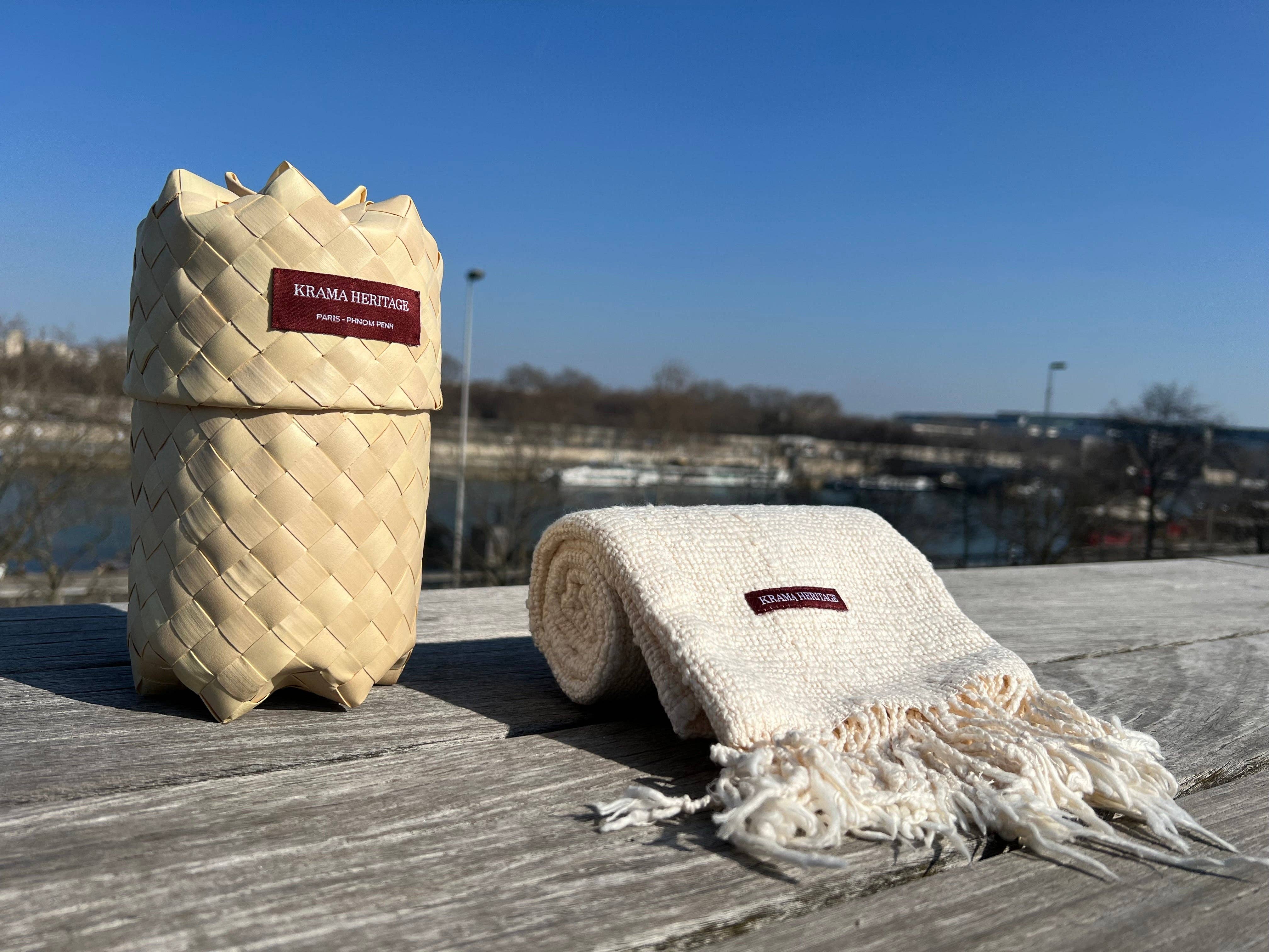 Krama Heritage - Wholesale Scarf - Unisex - The Ivory Natural Krama1