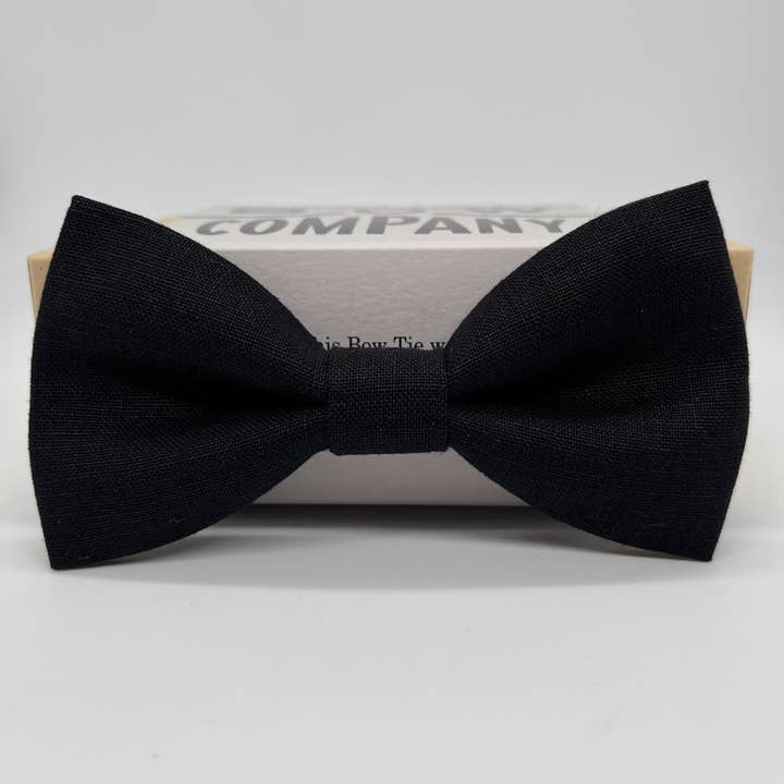 Irish Linen Bow Tie in Black for wholesale by Belfast Bow Company