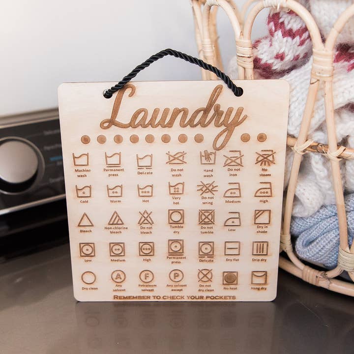 Lady Laser Co – wholesale Sign – Engraved Wooden Laundry Room Decor Sign