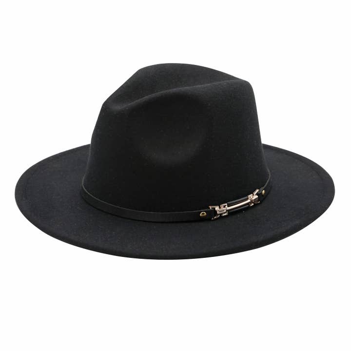 Peter Grimm - Wholesale Fedora - Unisex - Southern Charm Ultra Felt Faux Leather Band Wide Brim Hat