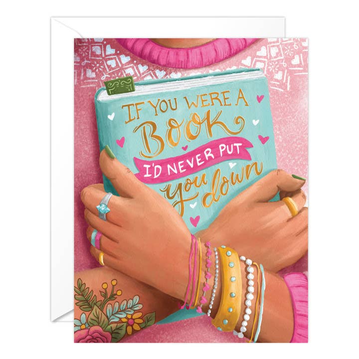 Never Put You Down - Book Valentine's Day Card for wholesale by Golden Peach Greetings