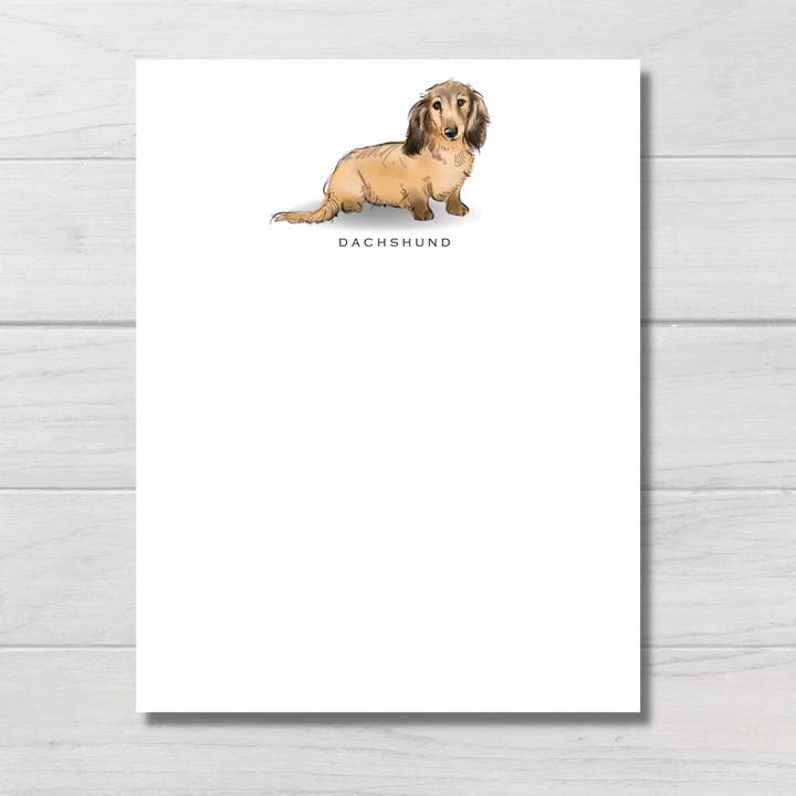 Fable & Sage – wholesale Kontorsmateriel/Notecard Set – Hund Anteckningskort | Tax | Skuggad grädde | Uppsättning av 6