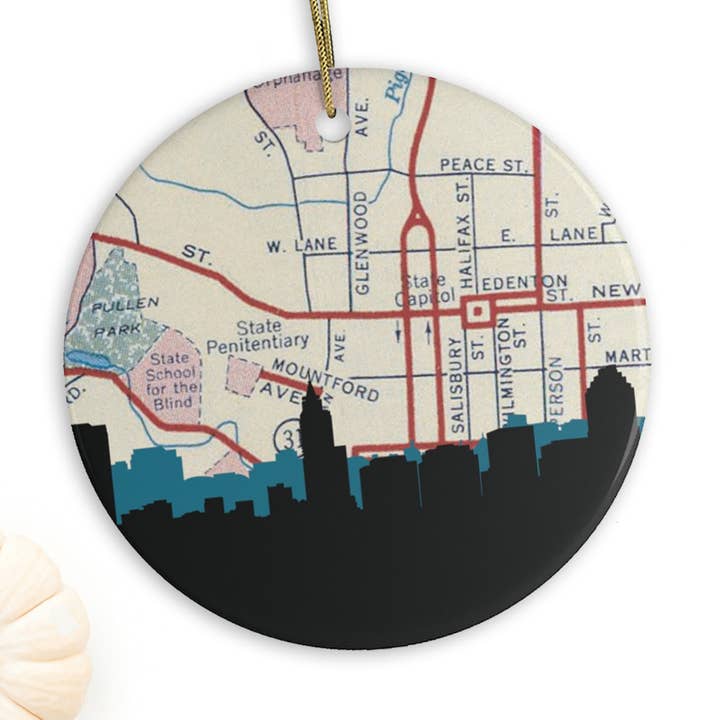 North Carolina city skyline ornament | choose your city for wholesale by Paperfinch Design