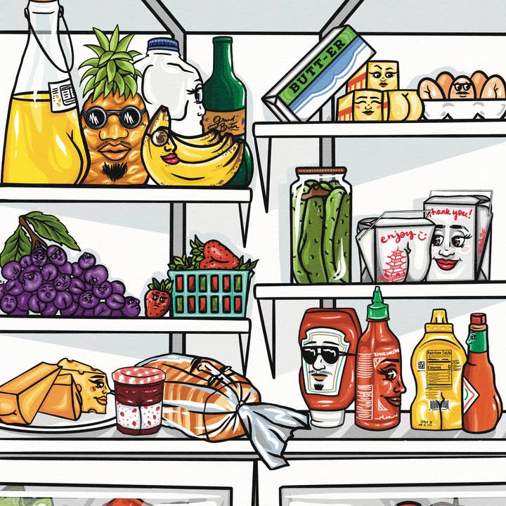 Cheeky Art Studio - Wholesale Art Print - Fridge Friends Art Print1