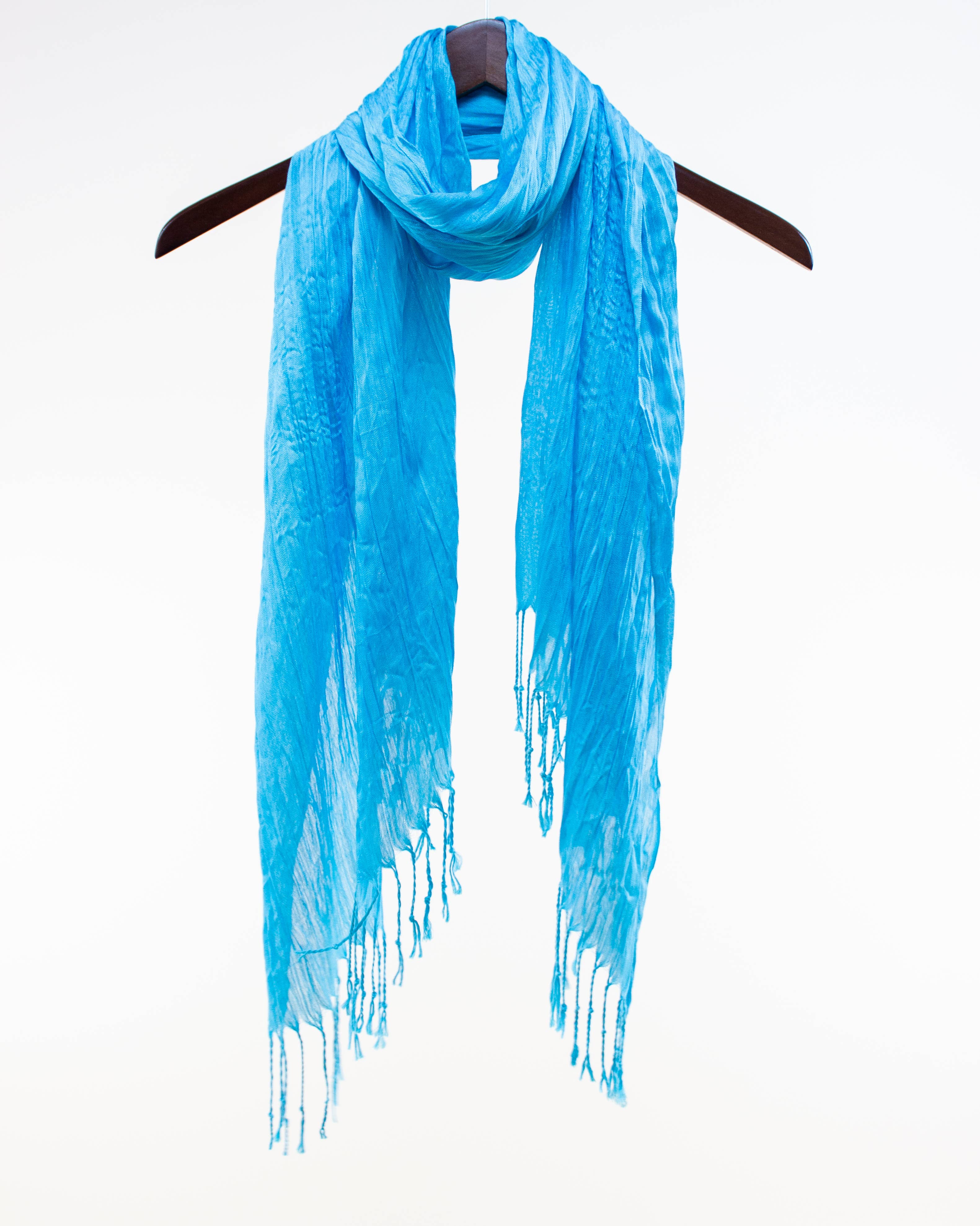 Original USA - Wholesale Scarf - Women's - Sheer Solid Scarf with Fringe16