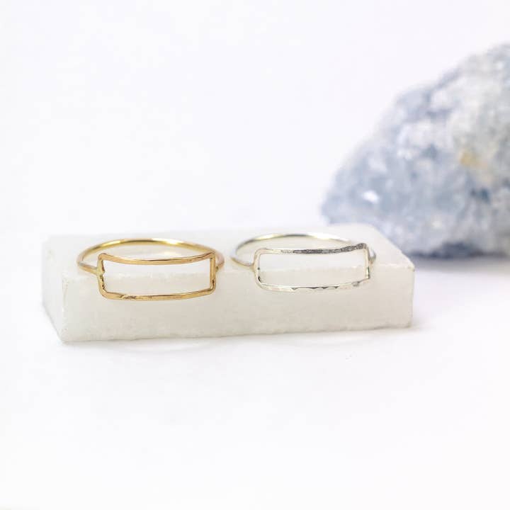 Laura J Designs - Wholesale Band/Stacked Ring - Delicate Rectangle Ring2