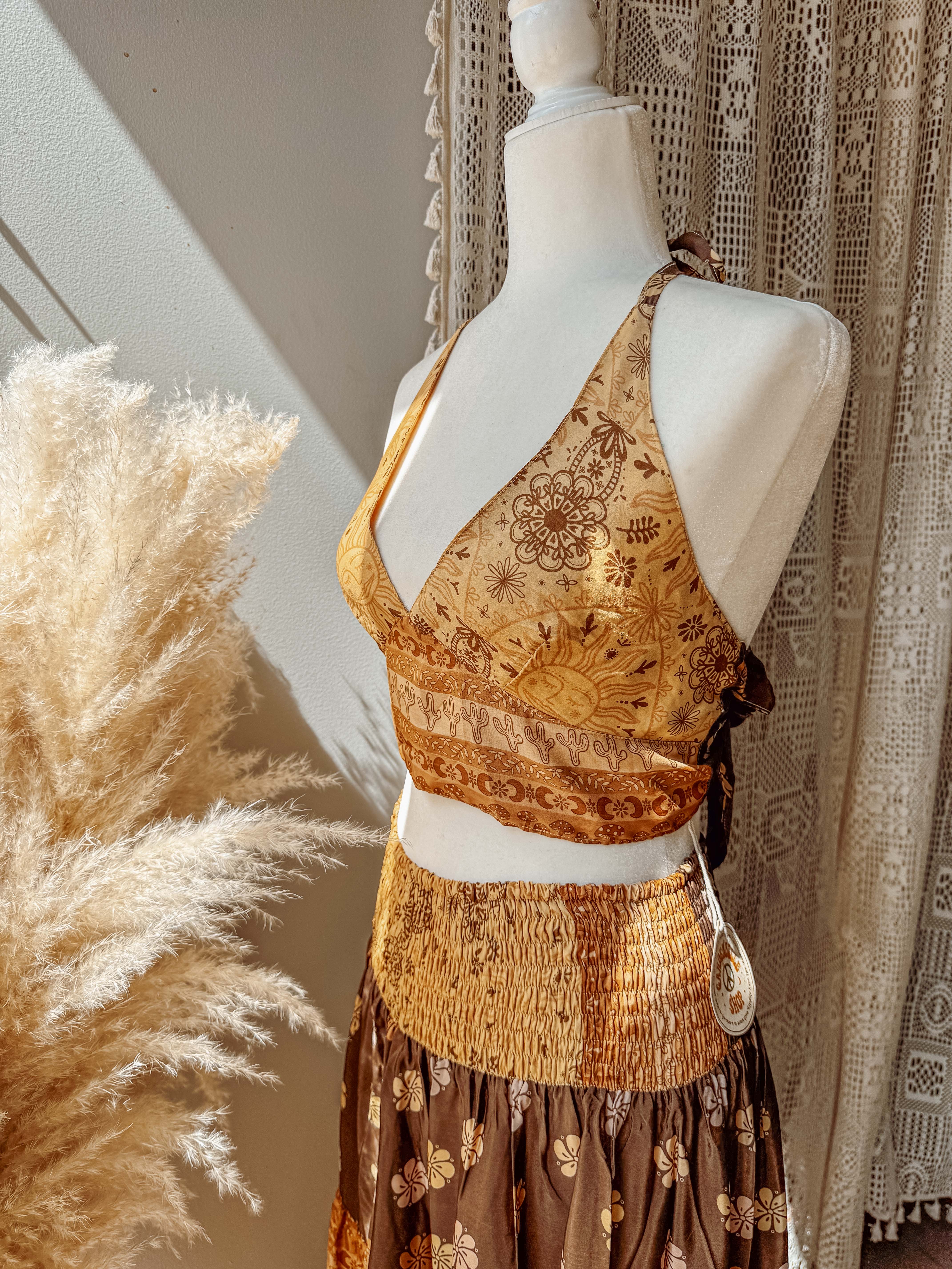 Gardenbelle Shop – Engroshandel Bralette - Dame – Beachy boho neutral ørken solhvervsprint bralette, bh-top6